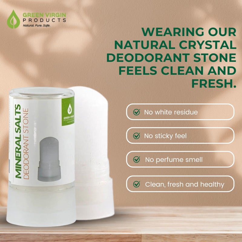 Green Virgin Products | 100% Pure Deodorant Stone | All Natural Mineral Salts Deodorant Stone - Image 2
