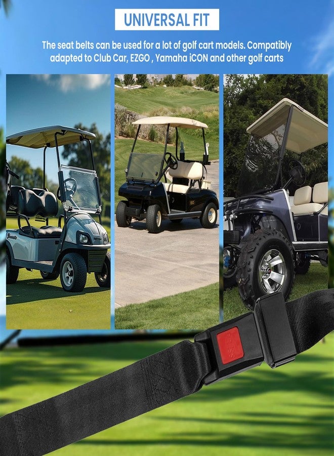 T.Chilyn 2 Pack Golf Cart Seat Lap Strap Belts Kit, Universal Golf Cart Belt Kit, EZGO, Yamaha, UTV,Go Kart, Front/Rear Seatbets - Image 3
