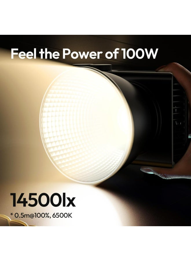 Ulanzi C01 100W COB Lights - PD 3.0 Powered, Led Video Light 2700K-6500K,14500Lx,CRI 96+, Knob Control, Compact & Lightweight (343g), Type-C Fast Charging,for Portrait/Studio Lights,Mini Bowens Mount - Image 4