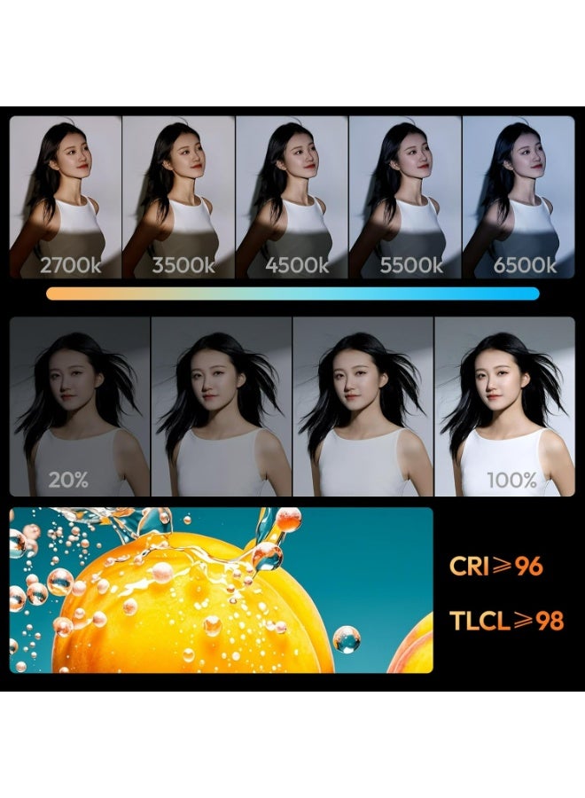 Ulanzi C01 100W COB Lights - PD 3.0 Powered, Led Video Light 2700K-6500K,14500Lx,CRI 96+, Knob Control, Compact & Lightweight (343g), Type-C Fast Charging,for Portrait/Studio Lights,Mini Bowens Mount - Image 5