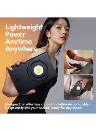 مصابيح يولانزي C01 COB بقوة 100 واط - تعمل بتقنية PD 3.0، إضاءة فيديو LED بنطاق ألوان 2700-6500 كلفن، سطوع 14500 لوكس، مؤشر تجسيد اللون 96+، تحكم بمقبض، تصميم صغير الحجم وخفيف الوزن (343 غرام)، شحن سريع من النوع C، مناسبة لإضاءة البورتريه/الاستوديو، حامل Mini Bowens - view 2