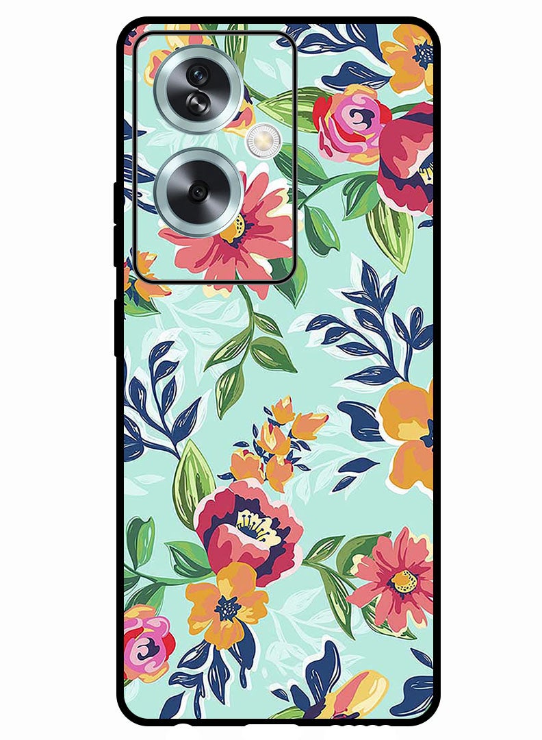 Theodor Protective Case Anti Scratch Shock Proof Bumper Cover For Oppo A79 5G Paint Flowers - Image 1