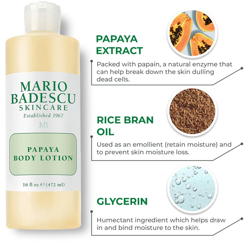 Mario Badescu Papaya Body Lotion for Women and Men, Rejuvenating and Skin Softening Body Moisturizer with Glycerin - Ideal for All Skin Types, 6 Fl Oz - Image 3
