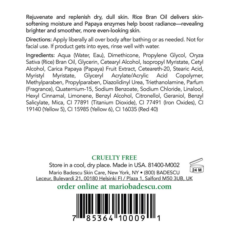 Mario Badescu Papaya Body Lotion for Women and Men, Rejuvenating and Skin Softening Body Moisturizer with Glycerin - Ideal for All Skin Types, 6 Fl Oz - Image 2