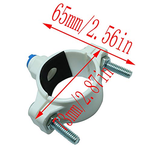 LQ Industrial 2pcs Drain Saddle Valve Clamp with 1/4" Quick Connect For RO System Water Filter (Dia. 40mm) - Image 2