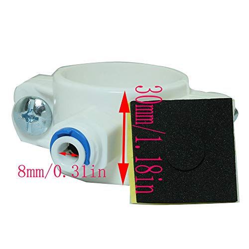 LQ Industrial 2pcs Drain Saddle Valve Clamp with 1/4" Quick Connect For RO System Water Filter (Dia. 40mm) - Image 3