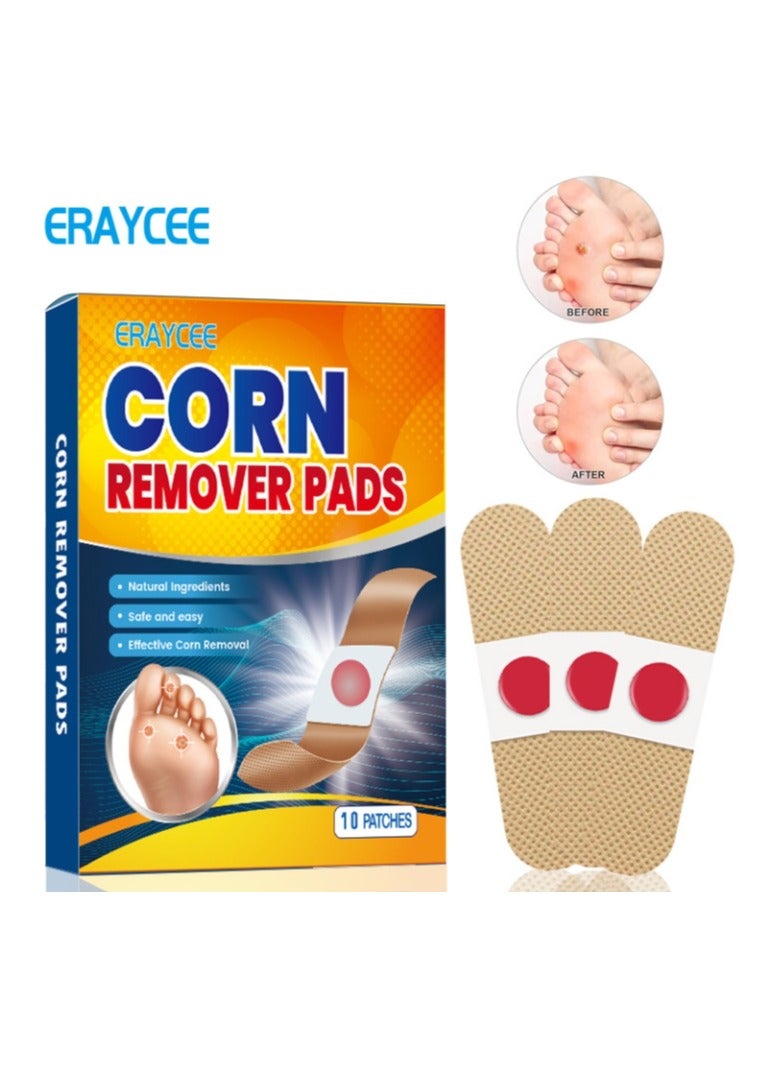 ERAYCEE Foot Corn Removal Plaster, Natural Ingredients, Foot Care Expert, Calluses Plantar Treatment, Relief Pain From Calluses, Corns, Blisters, Heel Frictions 10Pcs  - Image 1