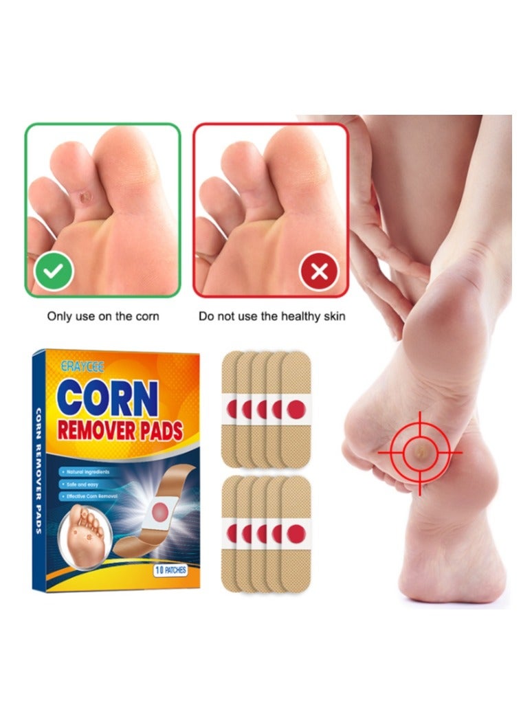 ERAYCEE Foot Corn Removal Plaster, Natural Ingredients, Foot Care Expert, Calluses Plantar Treatment, Relief Pain From Calluses, Corns, Blisters, Heel Frictions 10Pcs  - Image 3