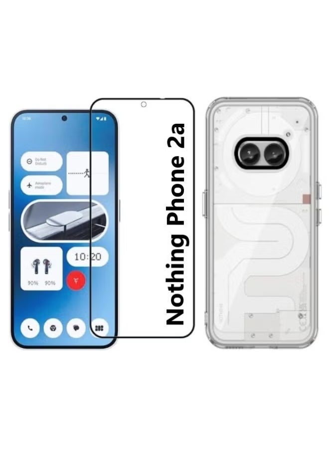 ELTRAZONE Nothing Phone 2A Case Cover with Full Glue Tempered Glass Screen Protector, Compatible for Nothing Phone 2A - Acrylic Clear, Slim Fit, Shockproof, Scratch-Resistant, Full Protection - Image 1
