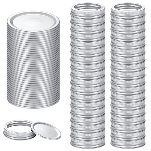 EvaHab 72Pcs Canning Lids with Rings Regular Mouth, for Ball, Kerr Jars - Split-Type Metal Mason Jar Lids for Canning - 100% Fit & Airtight for Jars (36Lids+36Rings for Regular Mouth) - Image 1