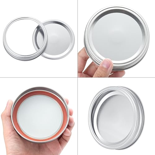 EvaHab 72Pcs Canning Lids with Rings Regular Mouth, for Ball, Kerr Jars - Split-Type Metal Mason Jar Lids for Canning - 100% Fit & Airtight for Jars (36Lids+36Rings for Regular Mouth) - Image 5