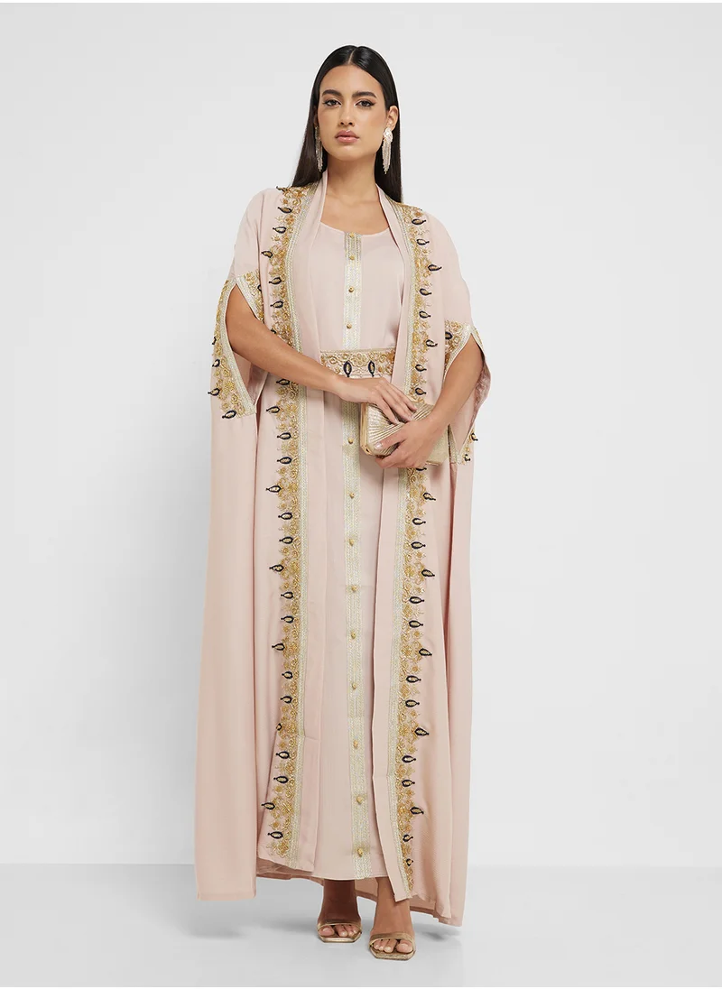 هيا كلوزيت Cape Sleeve Embellished Dress
