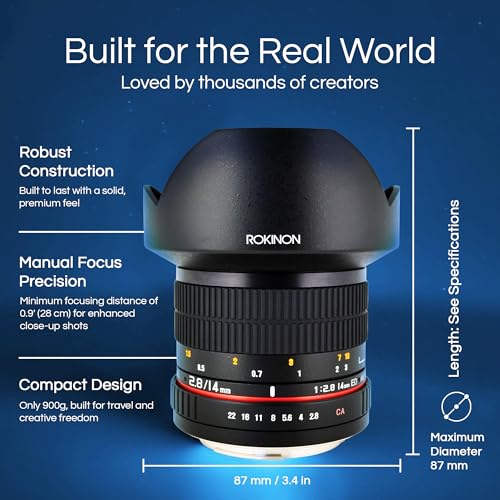 Rokinon 14mm F2.8 IF ED Super Wide Angle Lens for Nikon AE with Automatic Chip - Image 3