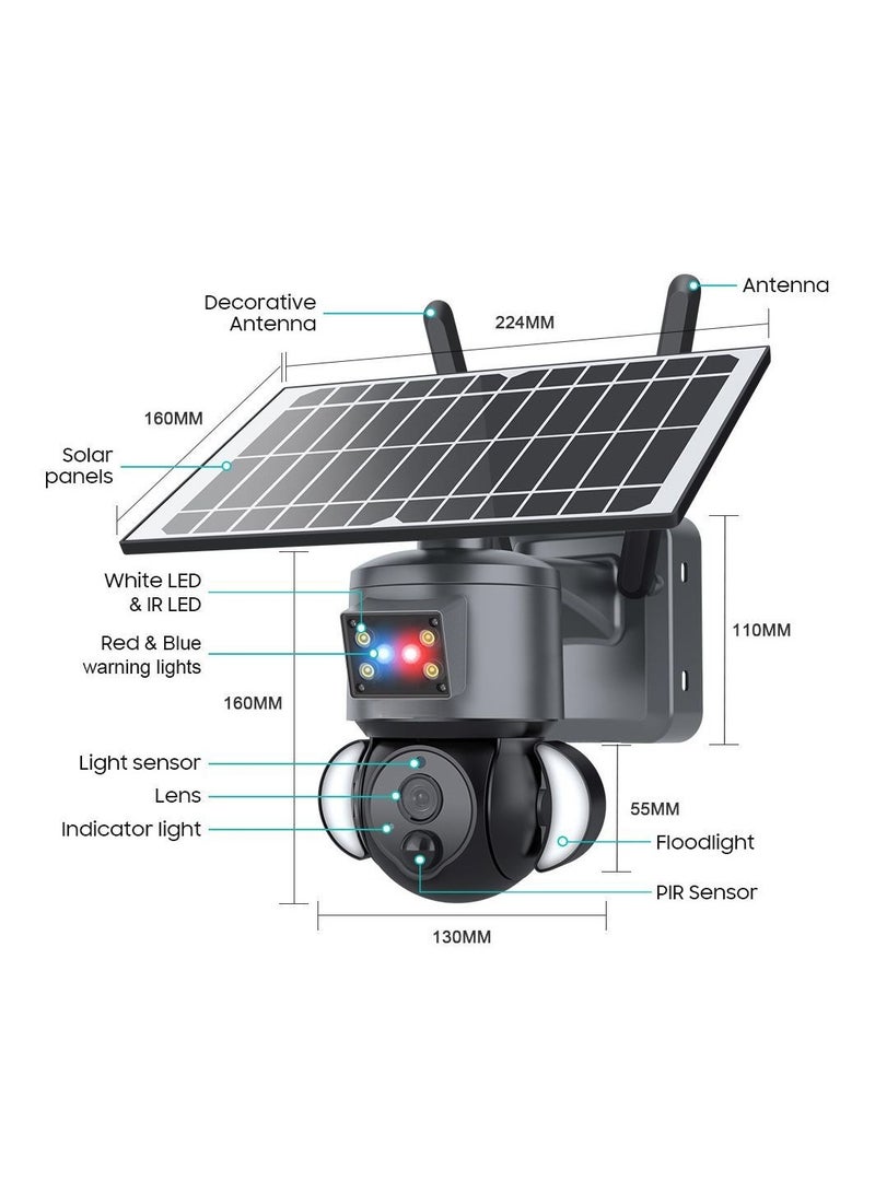 Generic Outdoor Security Solar Camera 4MP 4G/WIFI Tuya Smart Home 21000mAh Battery Garden Lights CCTV Surveillance Compatible For Alexa Siri  - Image 1