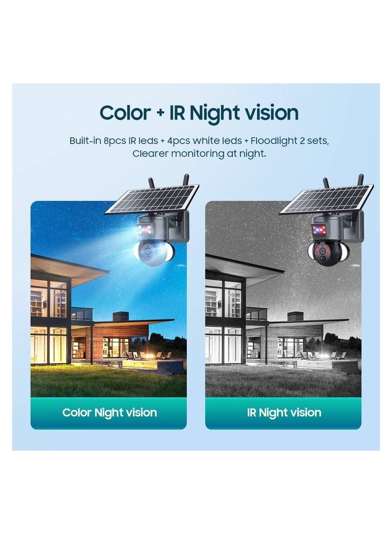 Generic Outdoor Security Solar Camera 4MP 4G/WIFI Tuya Smart Home 21000mAh Battery Garden Lights CCTV Surveillance Compatible For Alexa Siri  - Image 4