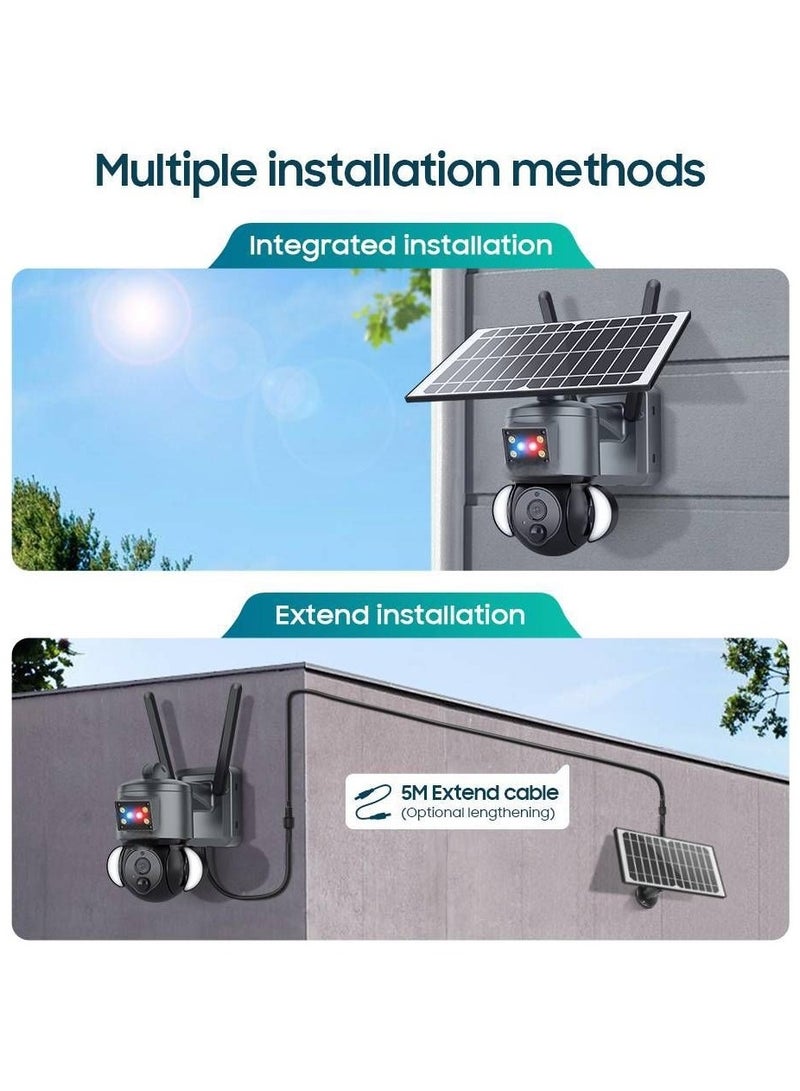 Generic Outdoor Security Solar Camera 4MP 4G/WIFI Tuya Smart Home 21000mAh Battery Garden Lights CCTV Surveillance Compatible For Alexa Siri  - Image 5