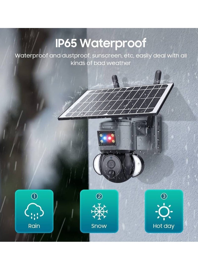 Generic Outdoor Security Solar Camera 4MP 4G/WIFI Tuya Smart Home 21000mAh Battery Garden Lights CCTV Surveillance Compatible For Alexa Siri  - Image 2