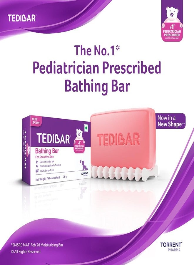 تيديبار صابون تيديبار المرطب لاستحمام الأطفال 75 غرام (عبوة واحدة) خالٍ من الصابون بنسبة 100%، صابون الترطيب رقم 1* الذي يصفه أطباء الأطفال - من إنتاج شركة تورنت فارما - Image 2