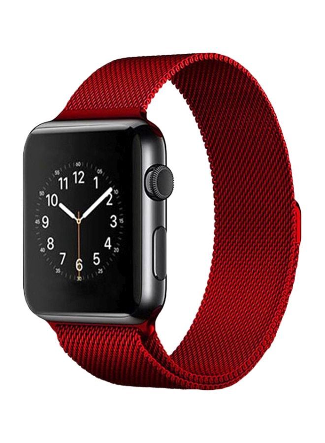 NIBEMINENT Replacement Band For Apple Watch Series 1/2/3/4 40mm/38mm Red Mesh