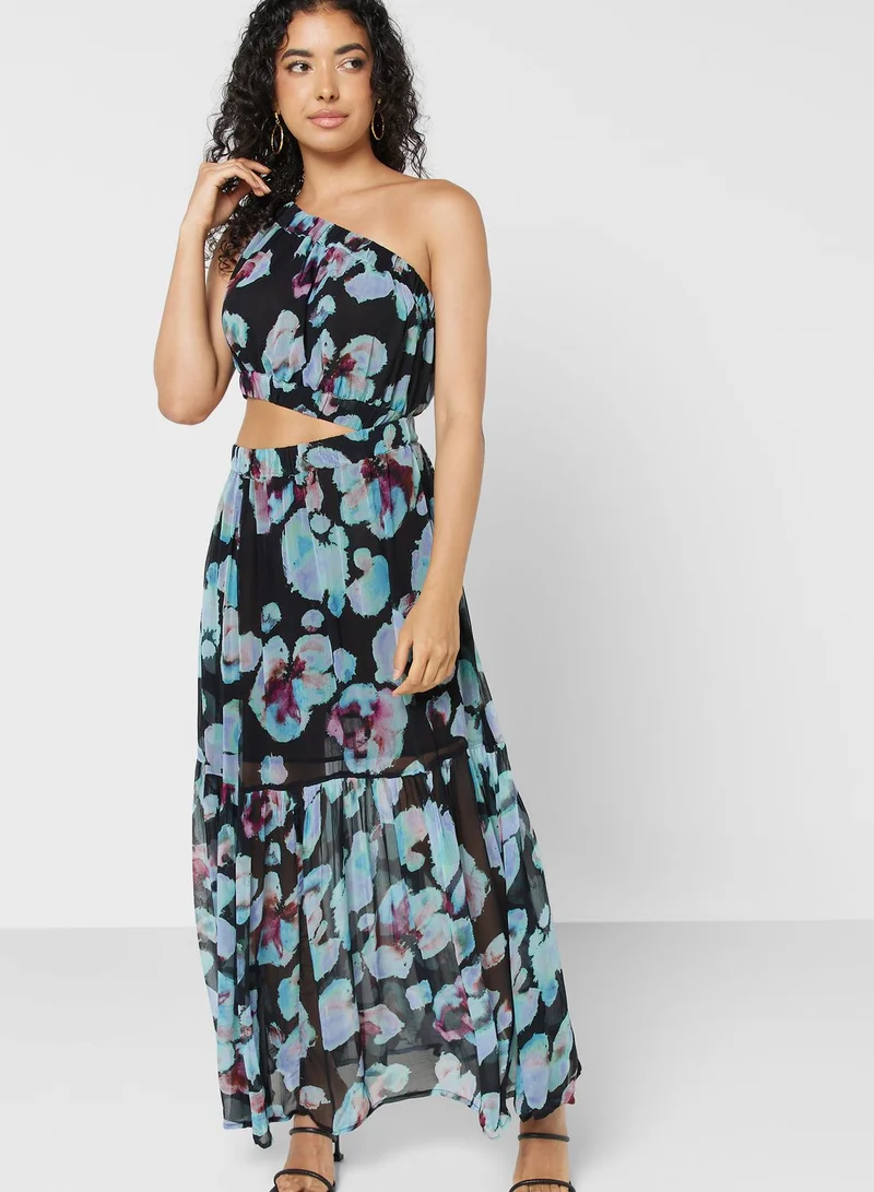 WAREHOUSE Floral Cutout Maxi Dress
