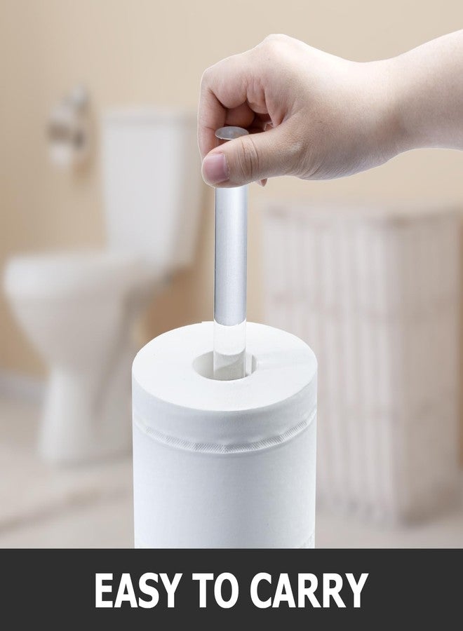 MyGift Toilet Paper Holder Stand for Bathroom - Tissue Holders Roll Storage Free Standing - Floor toliet Paper Towel Holder freestanding - Modern Decor Stainless tp Tower Rolls Dispenser Bath Accessories - Image 3