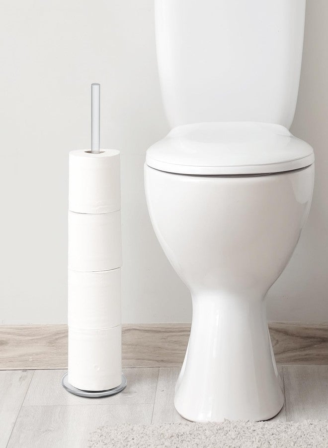 MyGift Toilet Paper Holder Stand for Bathroom - Tissue Holders Roll Storage Free Standing - Floor toliet Paper Towel Holder freestanding - Modern Decor Stainless tp Tower Rolls Dispenser Bath Accessories - Image 5