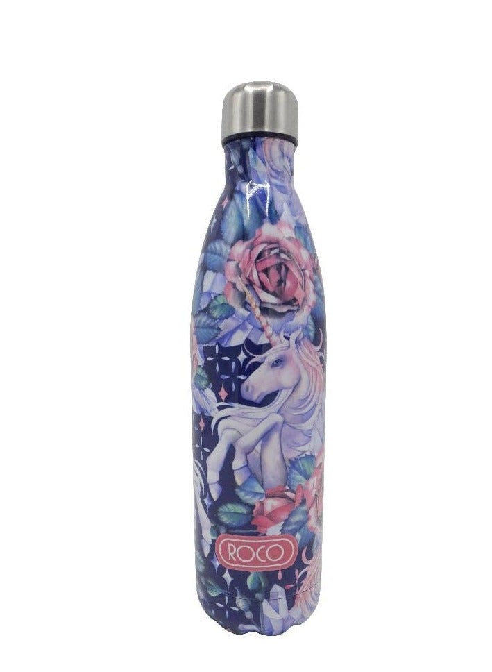 ROCO Unicorn Water Bottle 750.00 ml  Blue/White - Image 1