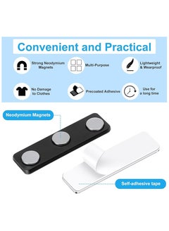 Generic 20 Packs Magnets for Name Badge Name Tags with Clips Name Tag Magnets with 3 Neodymium Magnets Adhesive Backing Magnet ID Badge for Uniform Jackets (Black)  - Image 2
