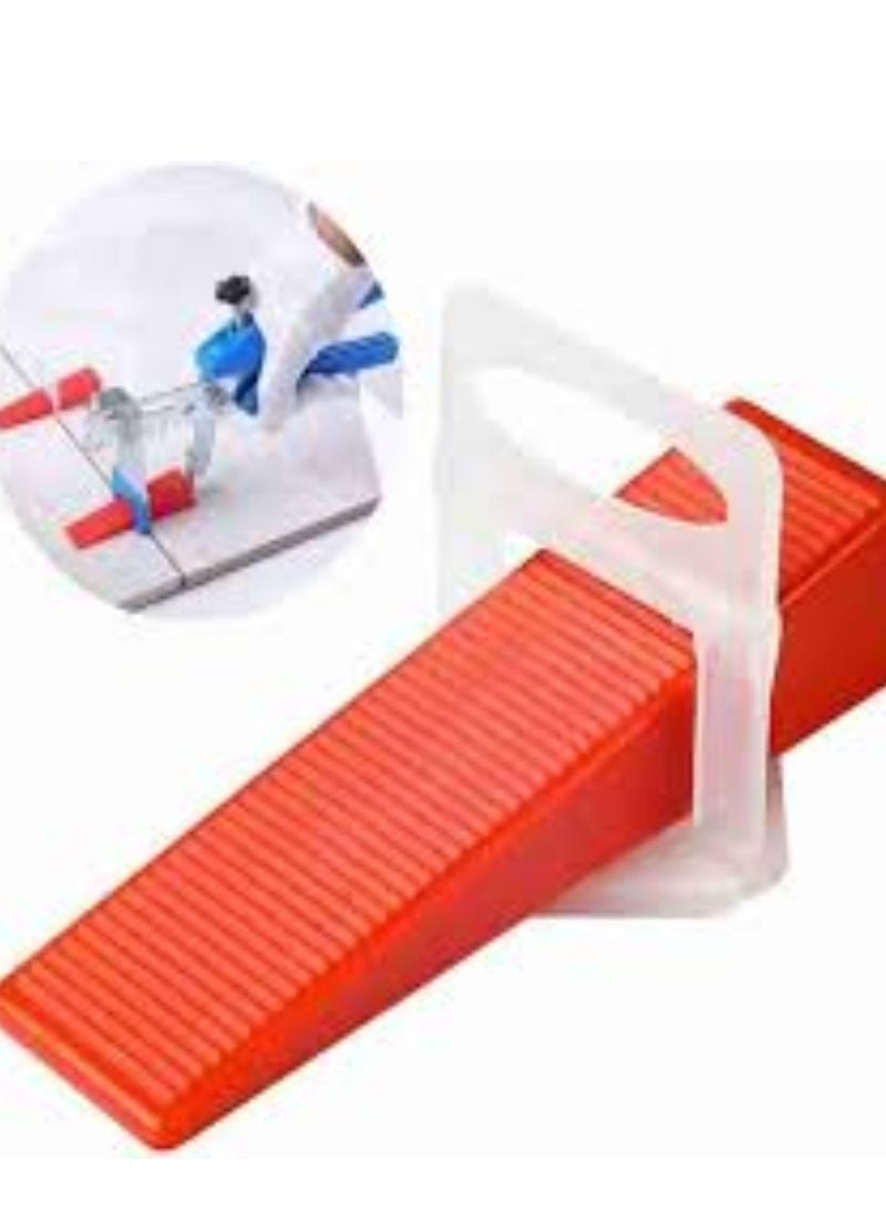 KNP - KNP Red Wedges Tile Leveling System Pack of 100 These systems are used to reduce lippage (uneven tile edges) and create a seamless finish in tiling projects. - Image 1
