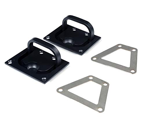 Mxeol Boat Recessed Hatch Pull Handle Black Coating Stainless Steel Pair - Image 2