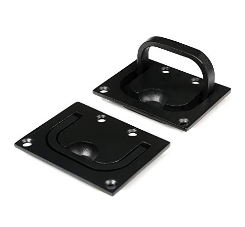 Mxeol Boat Recessed Hatch Pull Handle Black Coating Stainless Steel Pair - Image 1