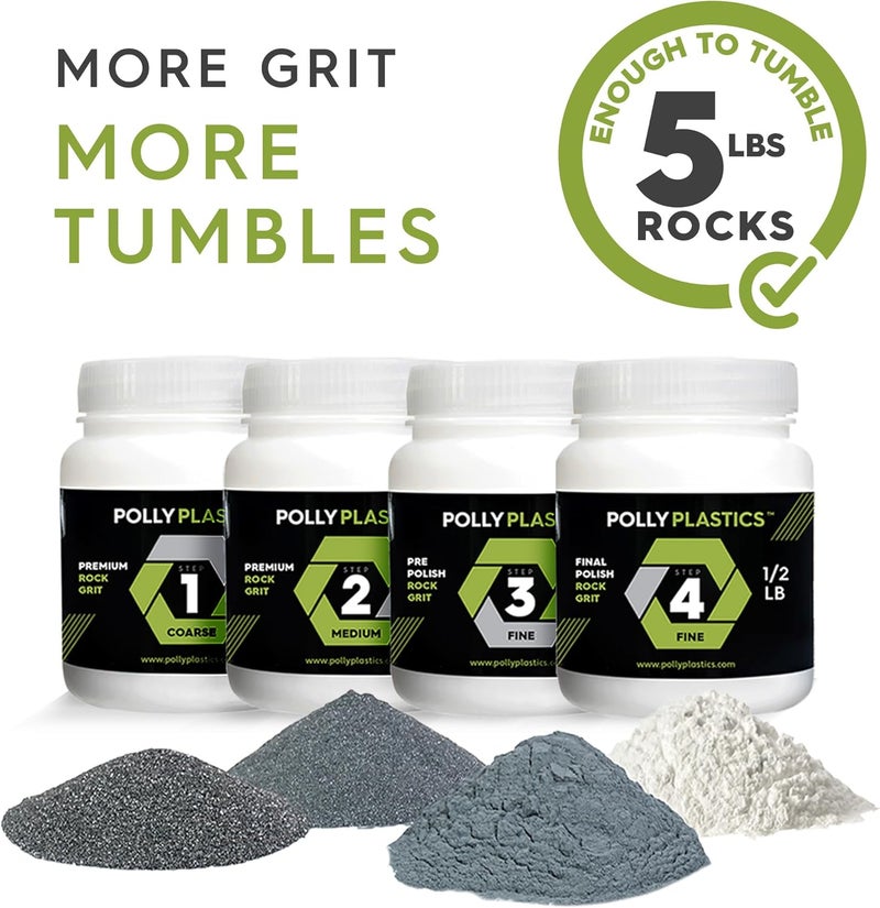 Polly Plastics Rock Tumbler Tumbling Media Grit Kit & Ceramic Filler - Image 3
