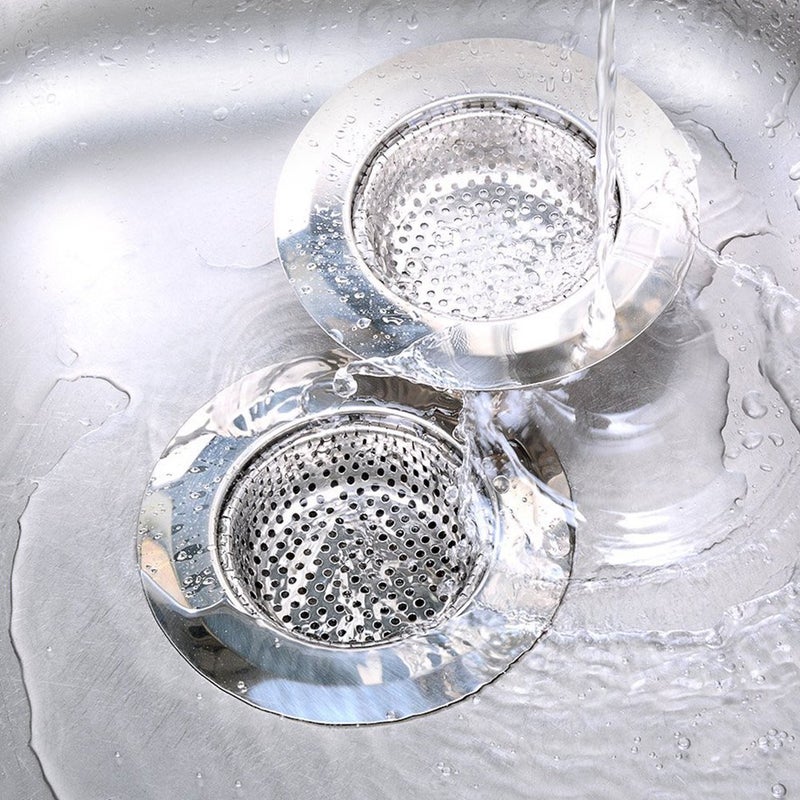Nhsunray 2Pcs Stainless Steel Kitchen Sink Strainer Heavy-Duty Drain Filter Fit For Drain Filter For Kitchen Bathroom Basin Laundry Stop Hair Disposal Waste - Image 5