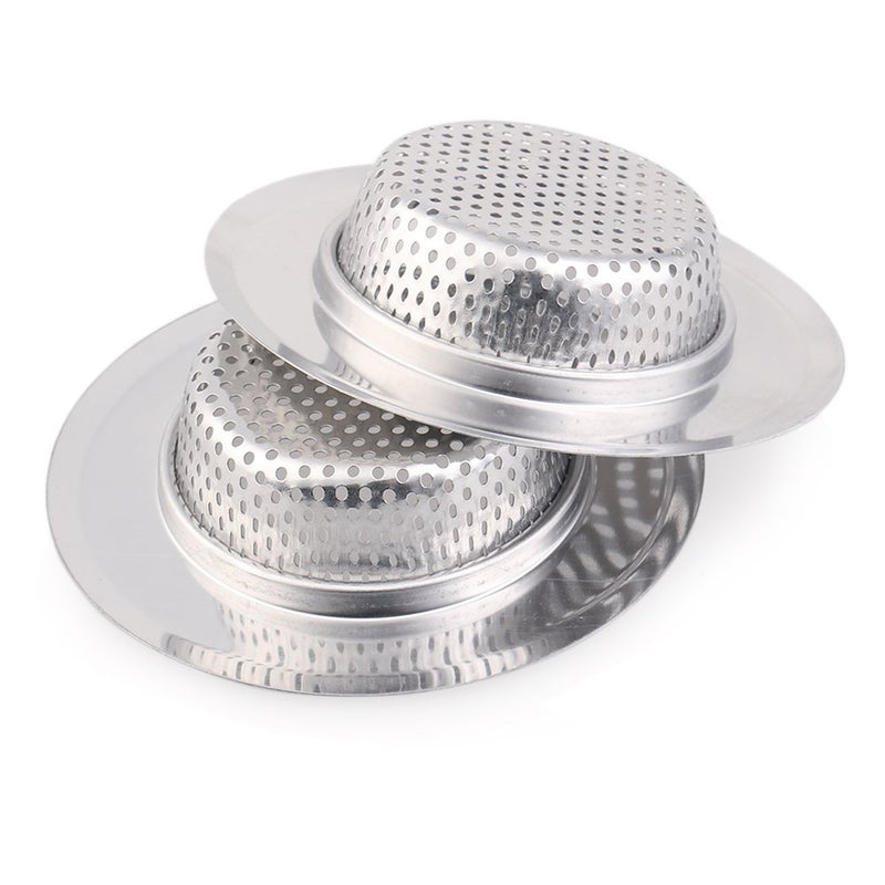 Nhsunray 2Pcs Stainless Steel Kitchen Sink Strainer Heavy-Duty Drain Filter Fit For Drain Filter For Kitchen Bathroom Basin Laundry Stop Hair Disposal Waste - Image 3
