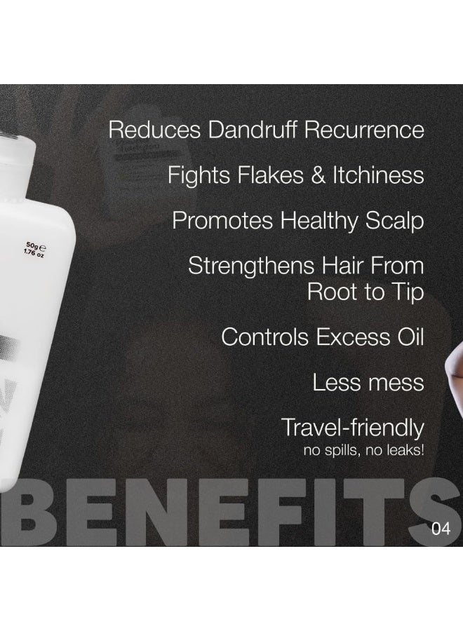 DIAMIA Anti-Dandruff Shampoo Powder 50g | Travel-Friendly | Powder-to-Foam for Itchy Scalp & Flake Control | With Tea Tree Oil, Menthol & Zinc PCA | Refreshing, Dandruff-Free | Sulphate & Paraben-Free - Image 4