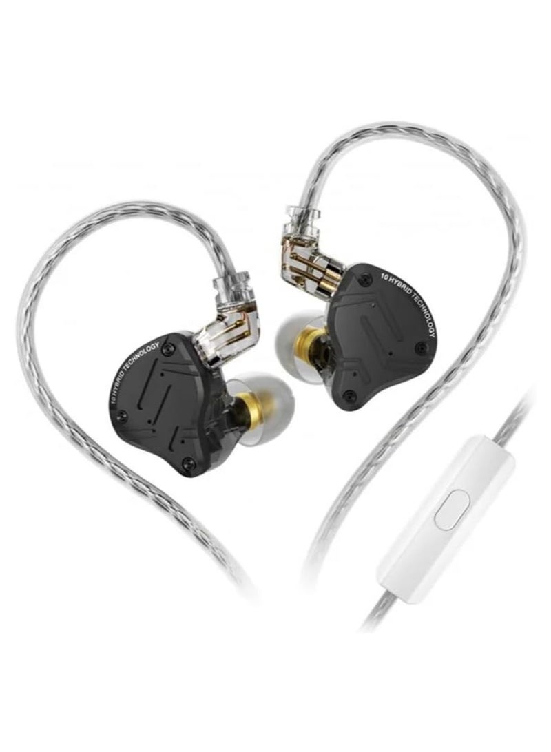 KZ ZS10 PRO X Upgraded 1DD+4BA Hybrid Driver HiFi in Ear Earphones IEM with Alloy Faceplate, Detachable Silver-Plated Recessed 2Pin Cable for Audiophile Musician DJ Stage (With Mic) - Image 1
