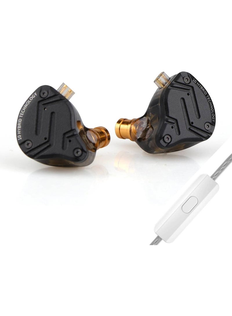 KZ ZS10 PRO X iem original Upgraded 1DD+4BA Hybrid Driver HiFi in Ear Earphones IEM with Alloy Faceplate, Detachable Silver-Plated Recessed 2Pin Cable for Audiophile Musician DJ Stage (With Mic) - Image 1