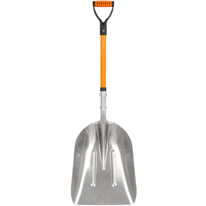 VNIMTI Aluminum Snow Shovel with D Handle Metal Snow Shovel for Driveway 45Inches 3.7 Pounds Transfer Shovel Shovel for Gardening, Orange - Image 1