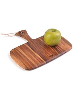 Billi Wooden Chopping Board With Handle - Acacia Wood Pizza Peel/Cutting Board/Serving Tray, Paddle, Brown 32 X 28 X1.5 Cm
