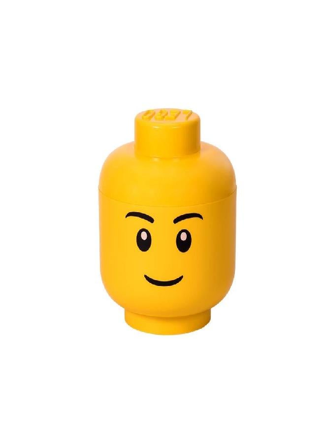 Room Copenhagen Lego Storage Head, Large, Boy, 9-1/2 x 9-1/2 x 10-3/4 Inches, Yellow (4032) - Image 1