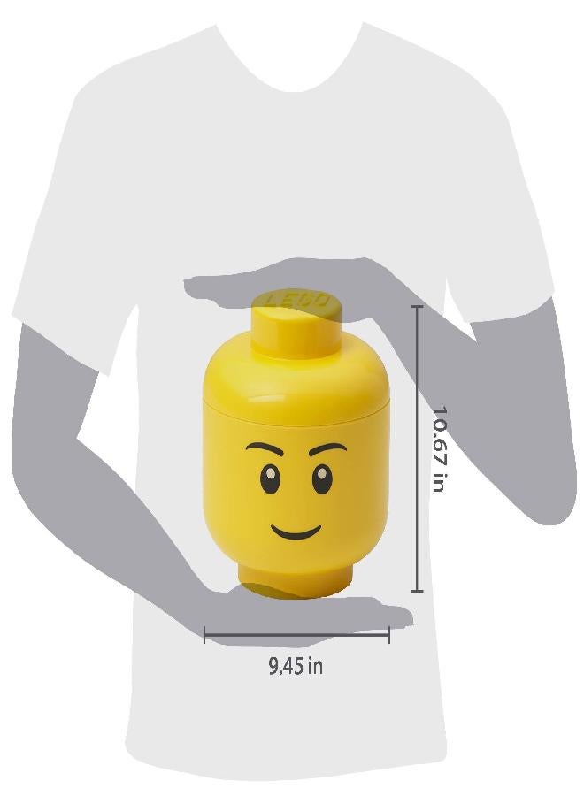Room Copenhagen Lego Storage Head, Large, Boy, 9-1/2 x 9-1/2 x 10-3/4 Inches, Yellow (4032) - Image 2