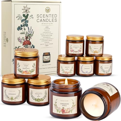 YINUO LIGHT Christmas Candle Gift Set for Women, 10 Pack Long Lasting Scented Soy Candles, Aromatherapy Candles for Home Relaxation, Perfect Holiday & Christmas Gifts - Image 1