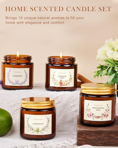 YINUO LIGHT Christmas Candle Gift Set for Women, 10 Pack Long Lasting Scented Soy Candles, Aromatherapy Candles for Home Relaxation, Perfect Holiday & Christmas Gifts - Image 2