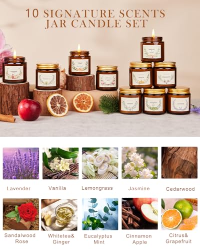 YINUO LIGHT Christmas Candle Gift Set for Women, 10 Pack Long Lasting Scented Soy Candles, Aromatherapy Candles for Home Relaxation, Perfect Holiday & Christmas Gifts - Image 3