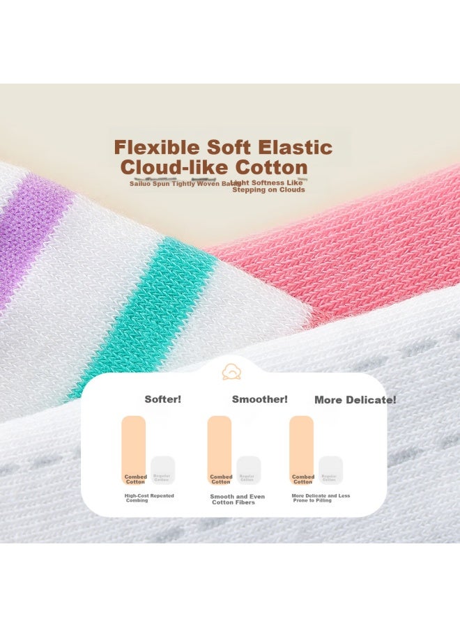 Mqdmini Kids Girls Socks Spring Cotton 5 Pairs Sweet Versatile Rabbit Gummy Socks - Image 2