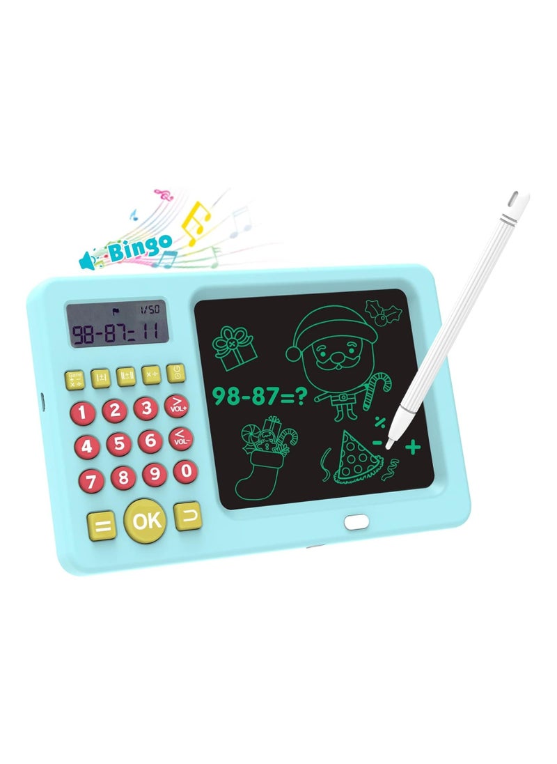 Generic LCD Writing Tablet Toy for Kids Math Games for Kids 6-8, Electronic Math Games Toys for Learning Math, Birthday Gifts for Boys Girls (Blue)  - Image 1