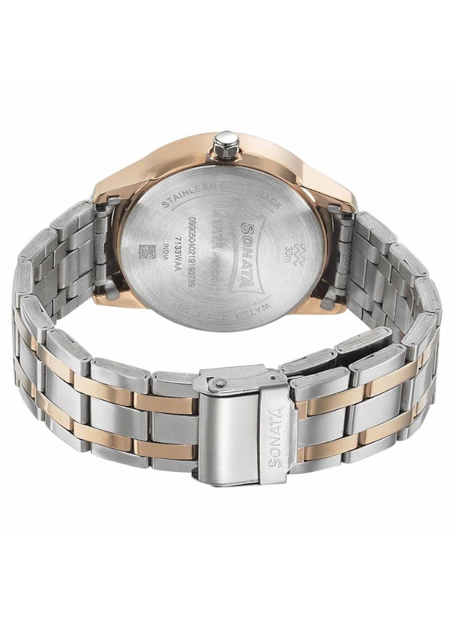 سوناتا Quartz Analog with Day and Date Blue Dial Bimetal Strap Watch for Men - Image 4