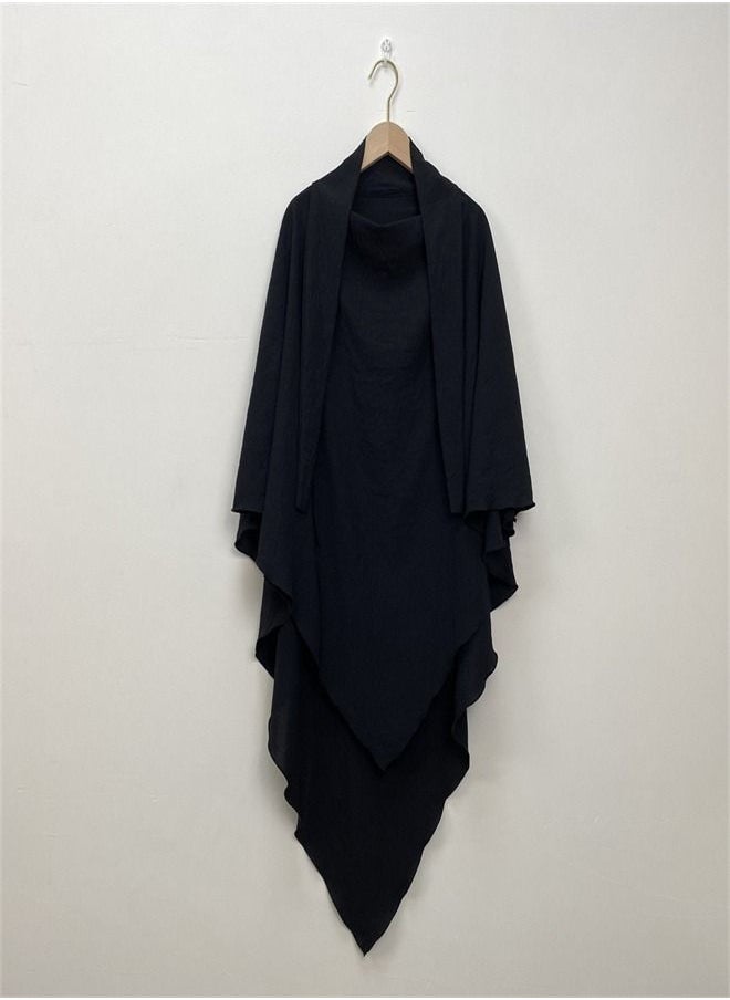 Loquat - Simple And Fashionable Solid Color Scarf Black - Image 1