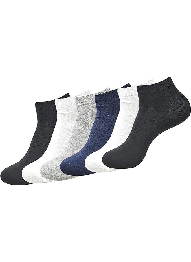 Tango Men's Short Ankle Socks - MULTIPACK - cotton spandex sport socks for men - free size EU 40 to 46 (MULTI - 6 Pairs, 6)  - Image 1