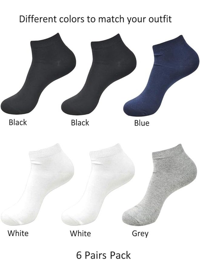 Tango Men's Short Ankle Socks - MULTIPACK - cotton spandex sport socks for men - free size EU 40 to 46 (MULTI - 6 Pairs, 6)  - Image 2